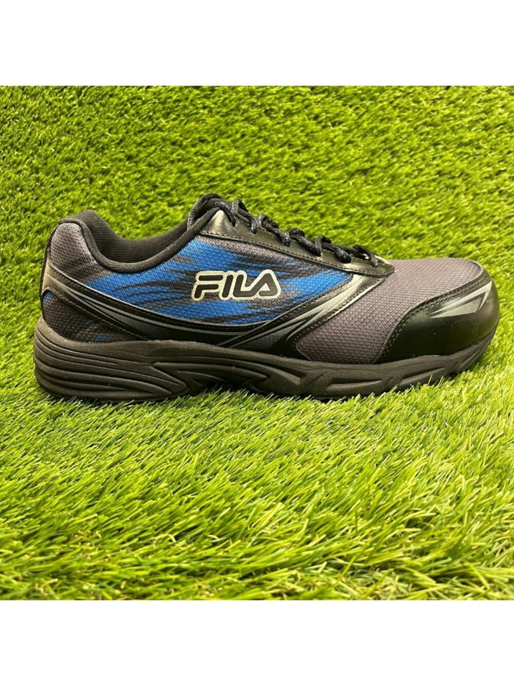 Fila Memory Meiera 2 Mens Size 11.5 Black Blue Composite Toe Safety Work Shoes